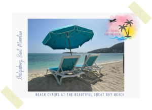 Photo of Philipsburg, Sint Maarten - beach chair on the Great Bay on All Things Sint Maarten